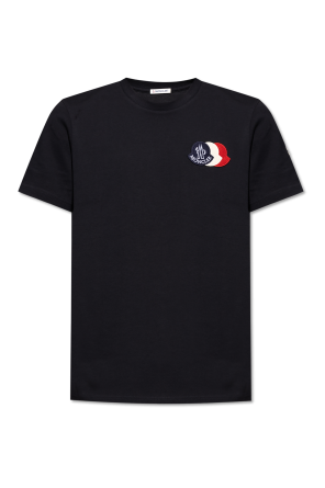 Tシャツ・カットソー MONCLER TSHIRT (8C0001589AUG) Black T-shirt with printed logo Moncler - Vitkac France